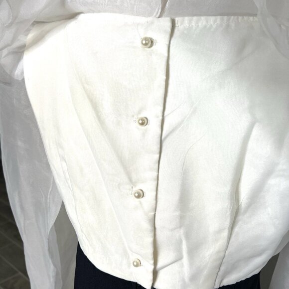 Vtg Michael Marcella 1980's Cocktail Party Ruffle Dress Black White Size 10/12 - Picture 7 of 9